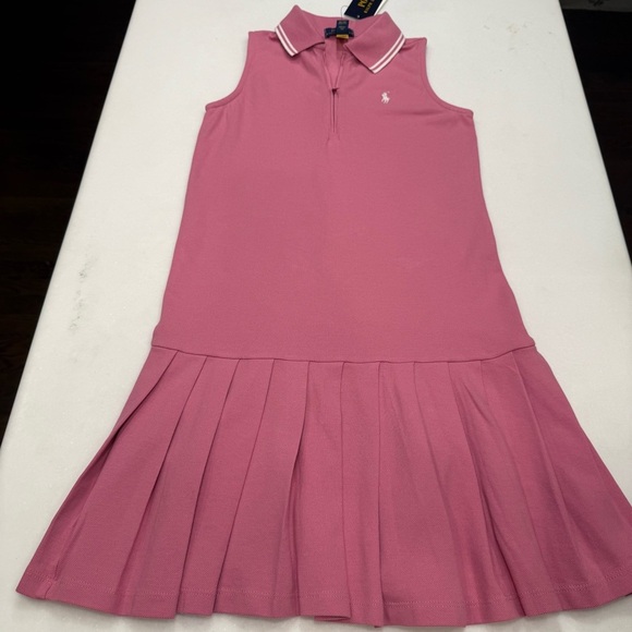 Polo Ralph Lauren Girls Pink Dress Pleated Skirt Zip Top Sz M (8-10) NWT - Picture 12 of 13